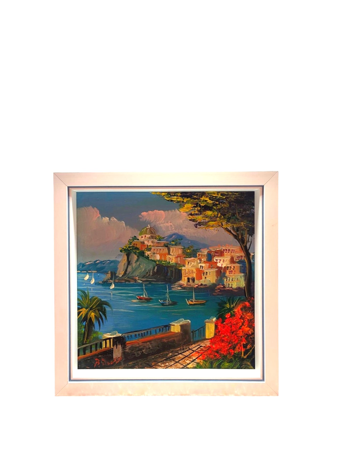 TChic Specialist Ischia openheart maschera OPENHEART: figura in ceramica incorniciata che racconta emozioni e storia. OPENHEART | Dipinto olio 20x20cm con cornice | Ceramica