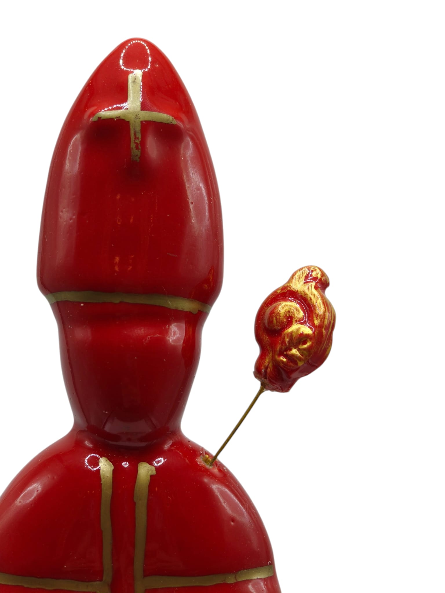 TChic Specialist Ischia openheart maschera OPENHEART: figura in ceramica che racconta emozioni e storia. OPENHEART | San Gennaro rosso d'appoggio 8x4x14 | Ceramica - immagine 4